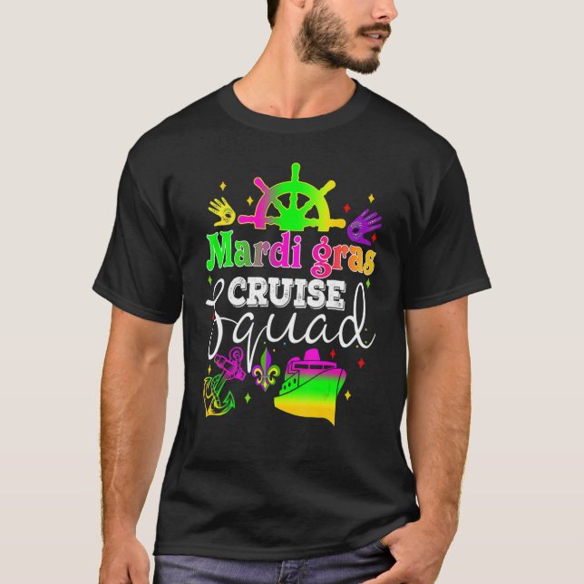 Mardi Gras Cruise Mask Cruise Frakt Party T Shirt (Framsida)