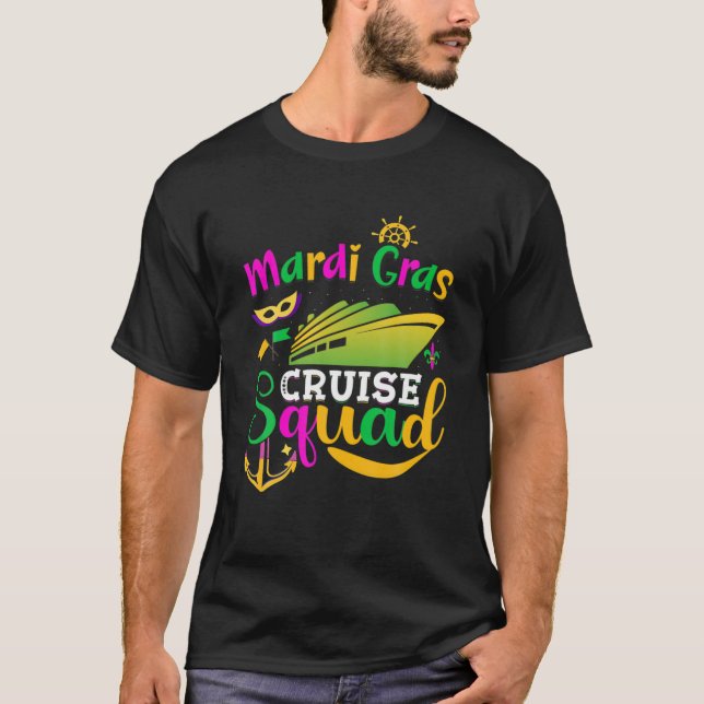 Mardi Gras Cruise Mask Cruise Frakt Party T Shirt (Framsida)