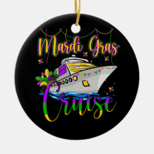 Mardi Gras Cruise Matching Family Carnival Party Julgransprydnad Keramik