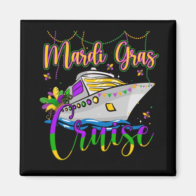 Mardi Gras Cruise Matching Family Carnival Party Magnet (Framsidan)