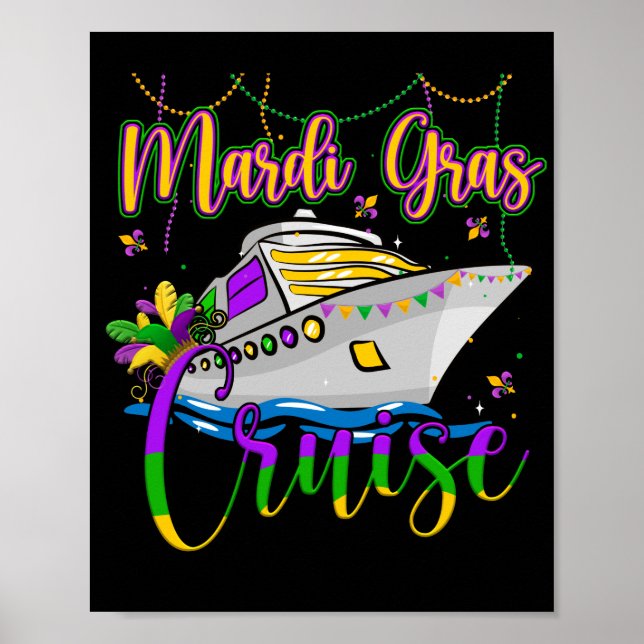Mardi Gras Cruise Matching Family Carnival Party Poster (Framsidan)