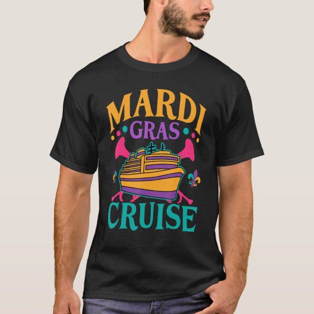 Mardi Gras Cruise Party Celebration Fun New Orlean T Shirt (Framsida)