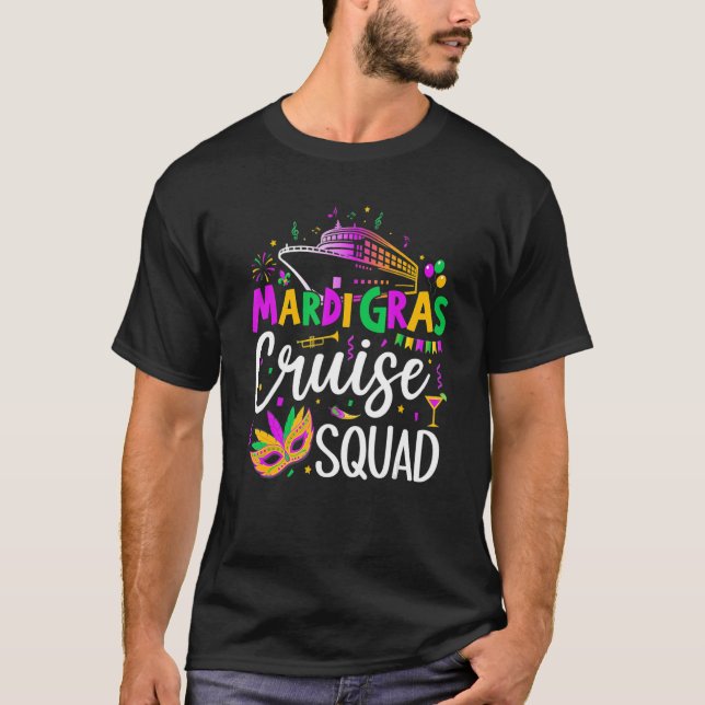 Mardi Gras Cruise Squad 2023 Matching Group Family T Shirt (Framsida)