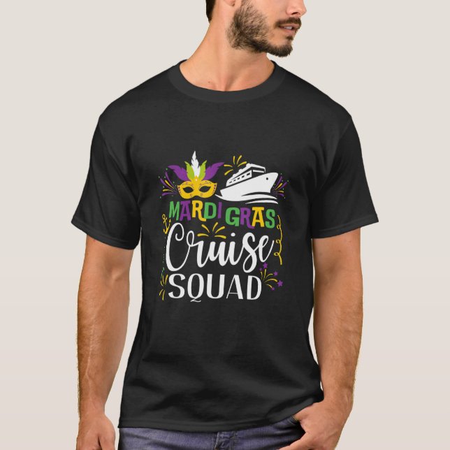 Mardi Gras Cruise Squad 2023 Matching Group Family T Shirt (Framsida)