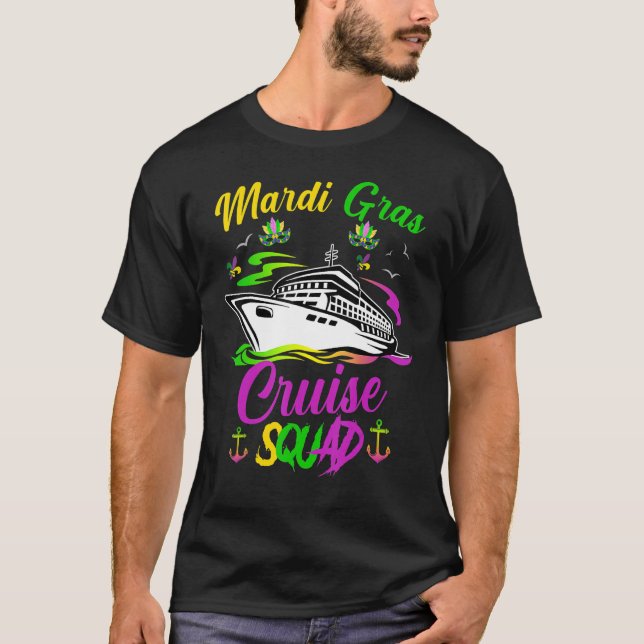 Mardi Gras Cruise Squad 2023 Matching Group T Shirt (Framsida)