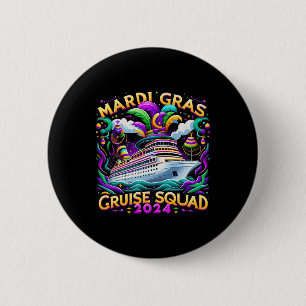 Mardi Gras Cruise Squad 2025 Lustigt familjespel Knapp