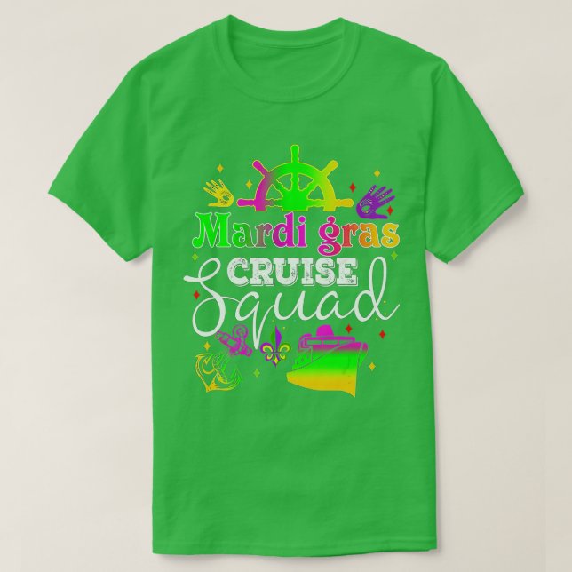 Mardi Gras Cruise Squad Carnival Costume Celebrati T Shirt (Design framsida)