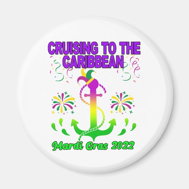 Mardi Gras Cruise Squad Crew Team 2022 Matching Magnet (Framsidan)