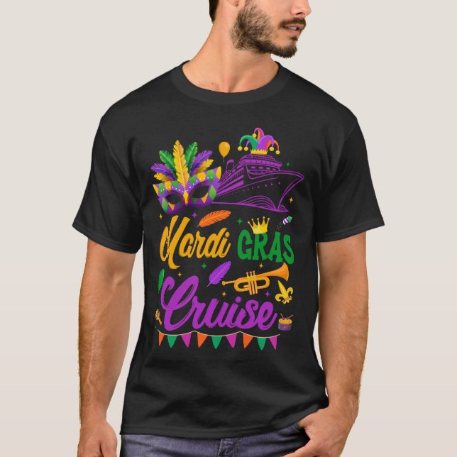 Mardi Gras Cruise Squad Family Matching T Shirt (Framsida)