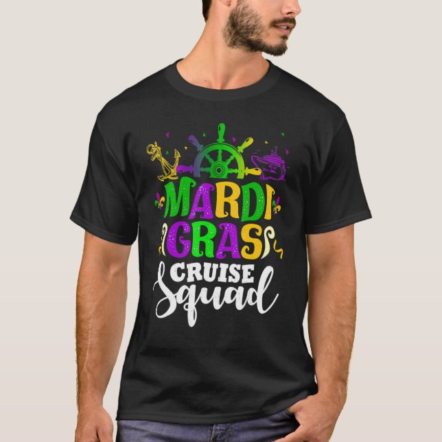 Mardi Gras Cruise Squad Funny Matching Group Famil T Shirt (Framsida)