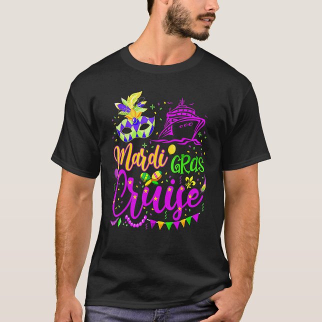 Mardi Gras Cruise Squad Funny Matching Group Famil T Shirt (Framsida)