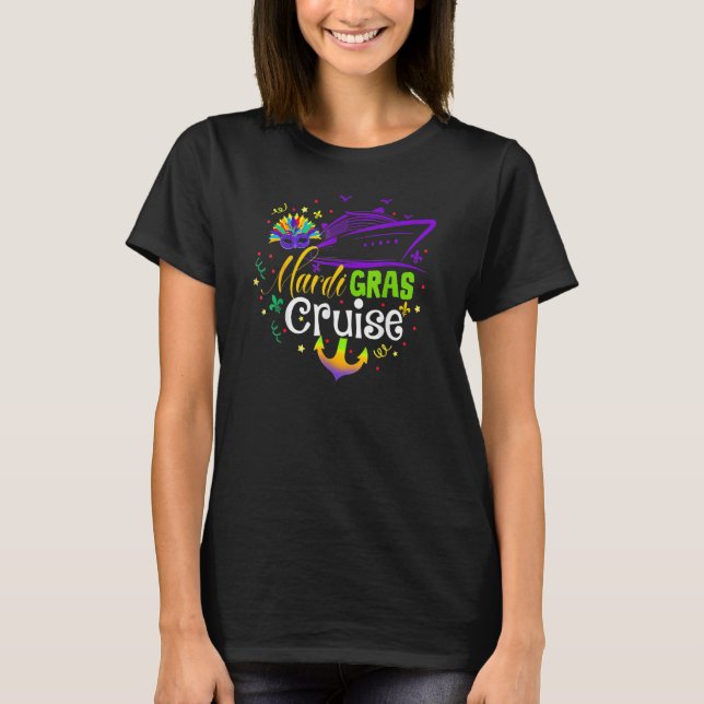 Mardi Gras Cruise Squad Funny Matching Group Famil T Shirt (Framsida)