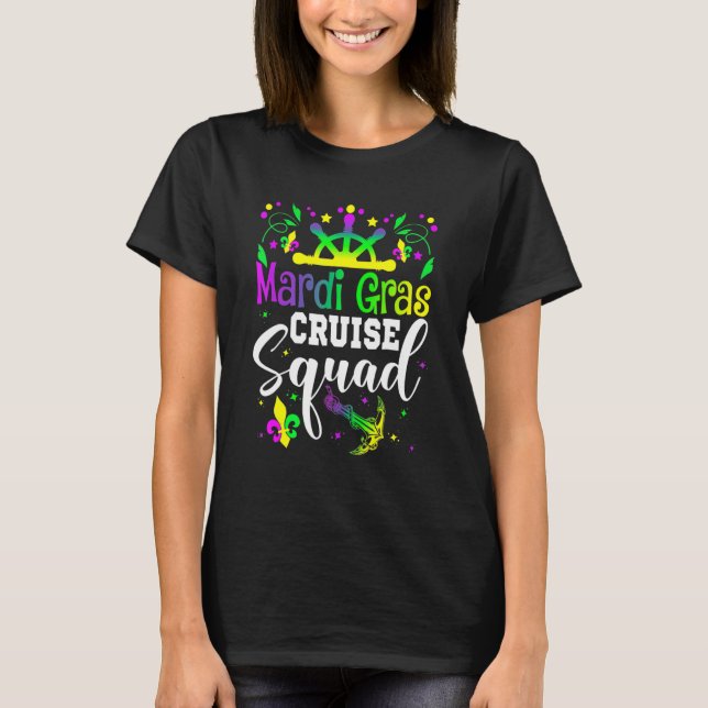 Mardi Gras Cruise Squad Matching Family Group Funn T Shirt (Framsida)