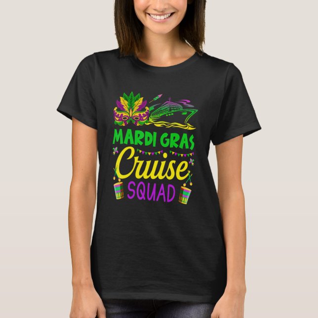 Mardi Gras Cruise Squad Matching Group Cruising Cr T Shirt (Framsida)