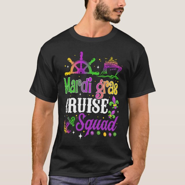 Mardi Gras Cruise Squad  Matching Group Cruising F T Shirt (Framsida)