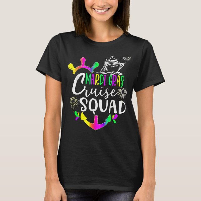 Mardi Gras Cruise Squad Matching Group Family Vaca T Shirt (Framsida)