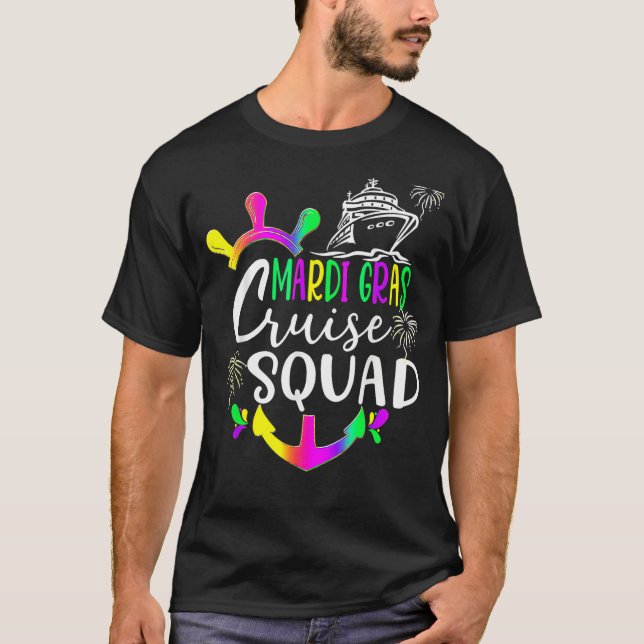 Mardi Gras Cruise Squad Matching Group Family Vaca T Shirt (Framsida)
