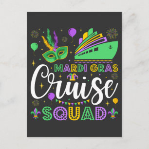 Mardi Gras Cruise Squad Matching Vykort
