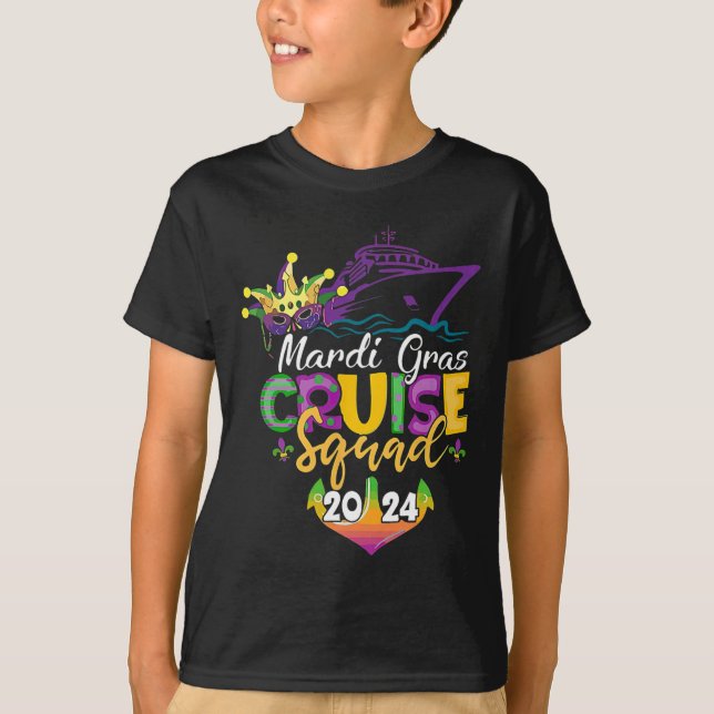 Mardi Gras Cruise Squad T Shirt (Framsida)