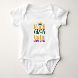 Mardi Gras Cutie Personlig Baby Bodykostym T Shirt