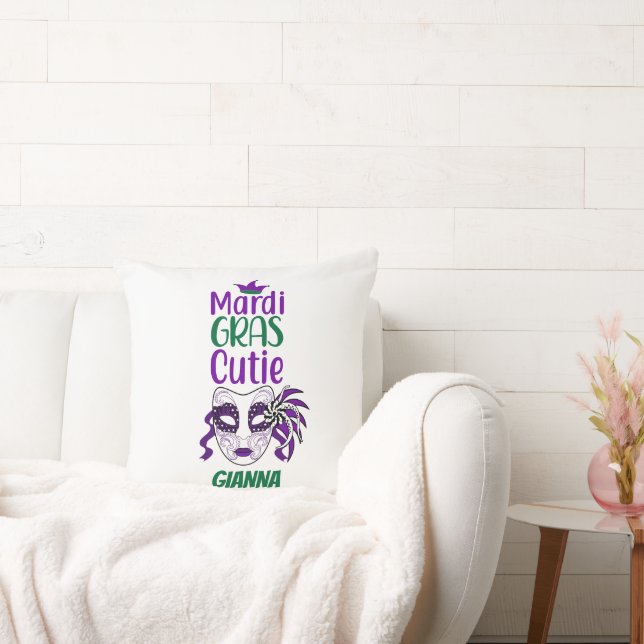 Mardi Gras Cutie Personlig Kuddthrow Kudde (Soffa)