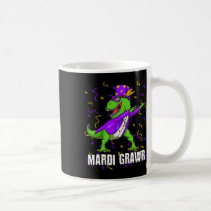 Mardi Gras Dabbing T Rex Dinosaur Mardi Grawr Bead Kaffemugg