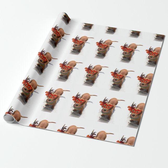 Mardi Gras Dachsundhund Presentpapper (Utrullad)