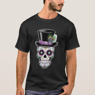 Mardi Gras-dagen för de döda sockerskalle med topp T Shirt