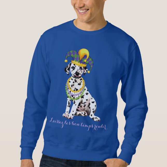 Mardi Gras Dalmatian Lång Ärmad Tröja (Framsida)