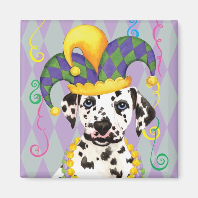 Mardi Gras Dalmatian Magnet (Framsidan)