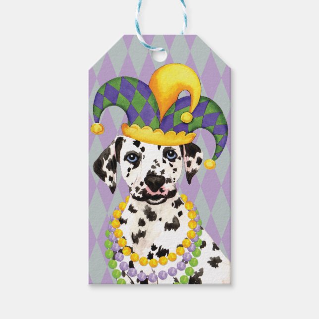 Mardi Gras Dalmatian Presentetikett (Framsidan)