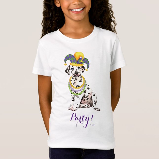 Mardi Gras Dalmatian T Shirt (Framsida)