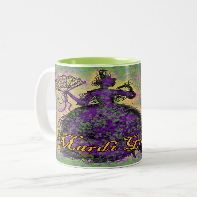 Mardi Gras Dance Two-Tone Coffee Mugg (Framsida vänster)