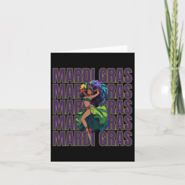 Mardi Gras Dancer Sticker Kort (Framsida)