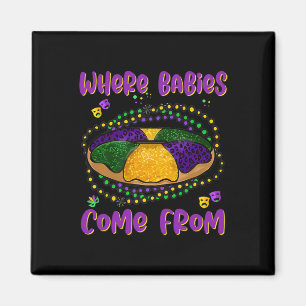 Mardi Gras där bybies Kom från Kung kummel 1 Magnet