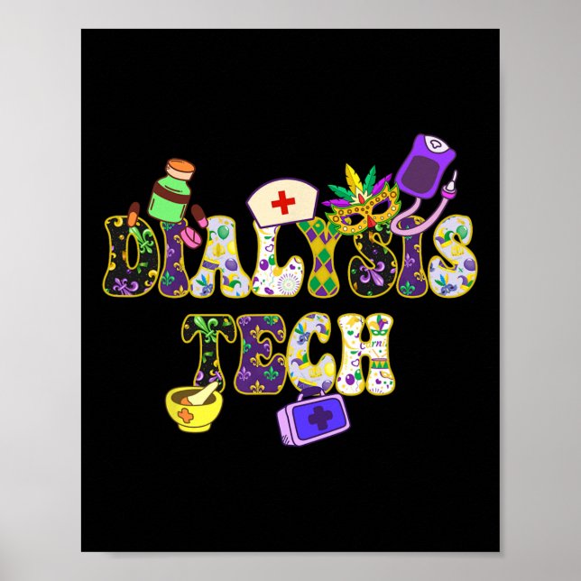Mardi Gras Day Dialysis Tech New Orleans Festival Poster (Framsidan)