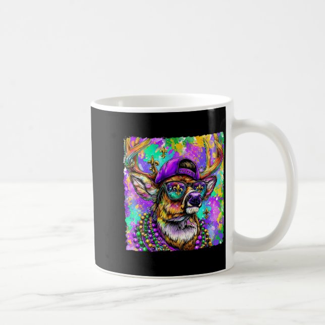 Mardi Gras Deer Buck Hunting New Orleans Camo Men  Kaffemugg (Höger)