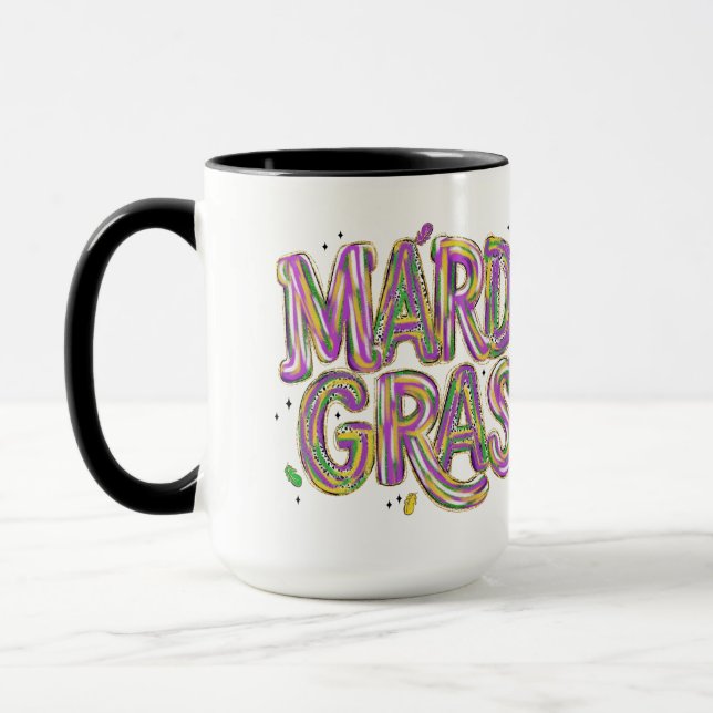 Mardi Gras-dekal – Färgglad karnevalsfest-dekal Mugg (Vänster)