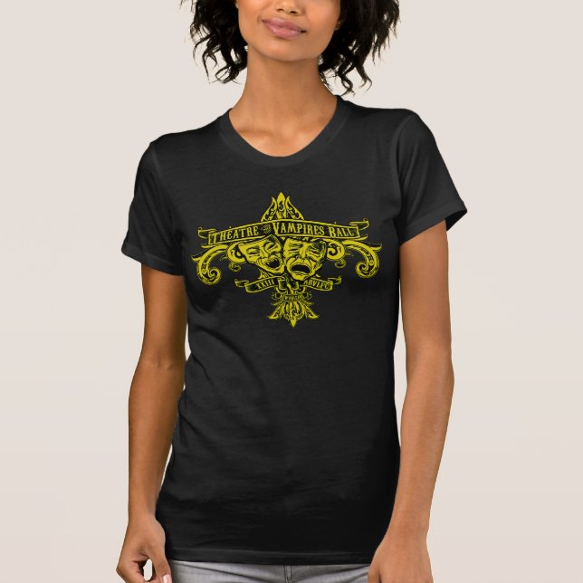 Mardi Gras den gula Theatreutslagsplatsen T-shirt (Framsida)