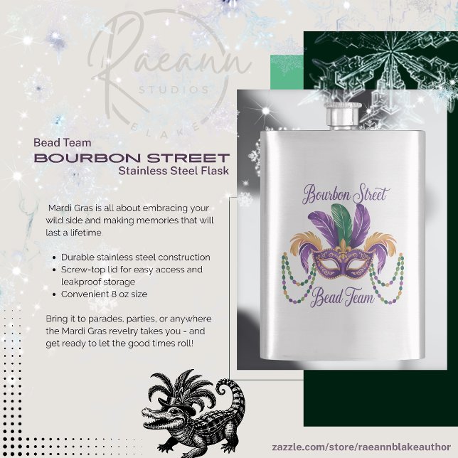 Mardi Gras Design Classic Stainless Steel Flask Fickplunta (Skapare uppladdad)