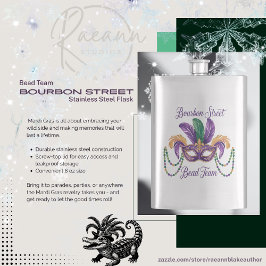 Mardi Gras Design Klassisk Rostfri Flaska Stålflas Fickplunta