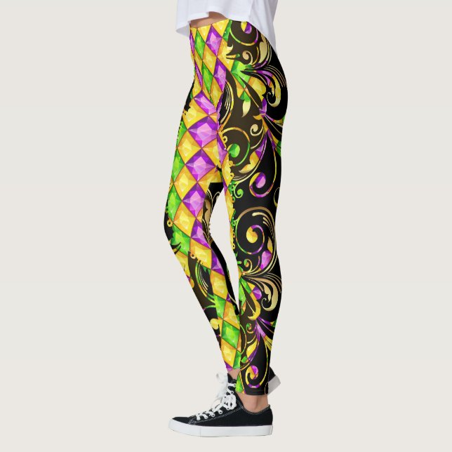 Mardi Gras Diamant Pop Mode Leggings (Vänster)