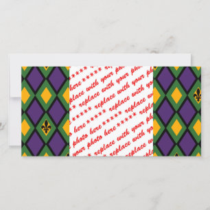 Mardi Gras Diamond Mönster med Fleur De Lis