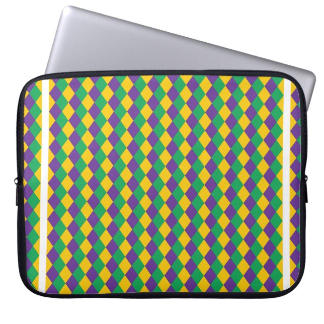 Mardi Gras Diamond Seamless Mönster. Violet, Yello Laptop Fodral (Framsidan)