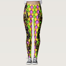Mardi Gras Diamonds Pop Mode Leggings