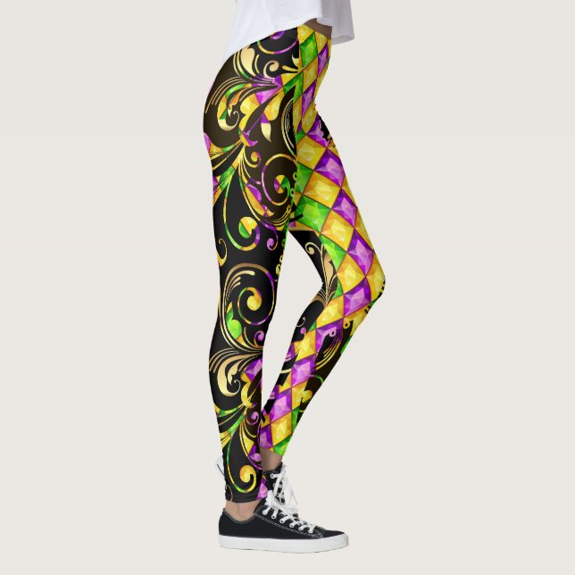 Mardi Gras Diamonds Pop Mode Leggings (Höger)