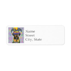 Mardi Gras Dobe Returadress Etikett