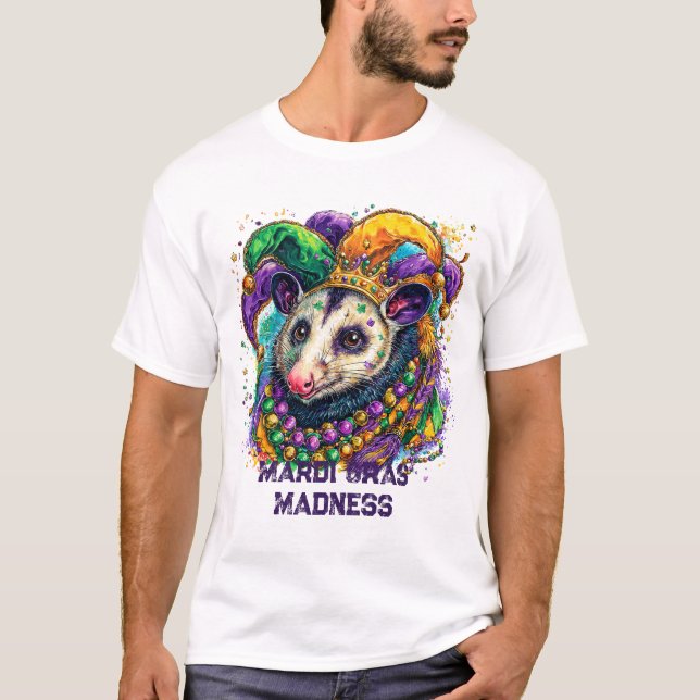 Mardi Gras Dog Jester Madness Couple  T Shirt (Framsida)