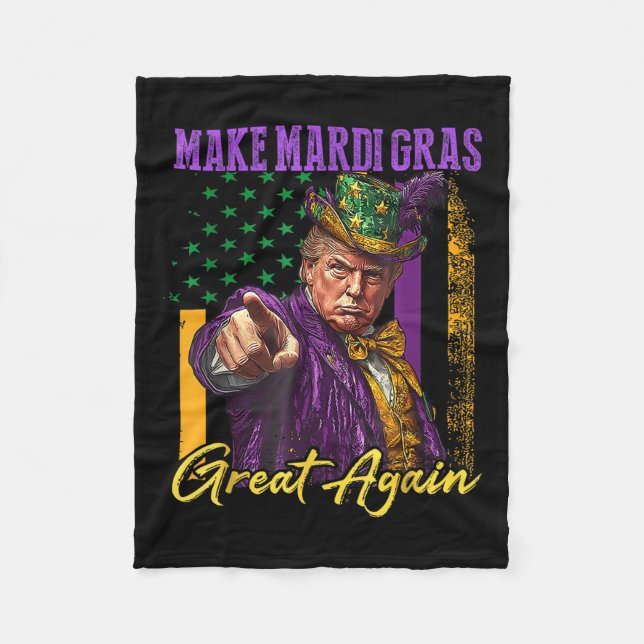 Mardi Gras Donald Trump Funny Mardi Gras American Fleecefilt (Framsidan)