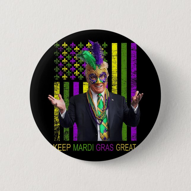 Mardi Gras Donald Trump Underbar igen Amerikansk F Knapp (Framsida)
